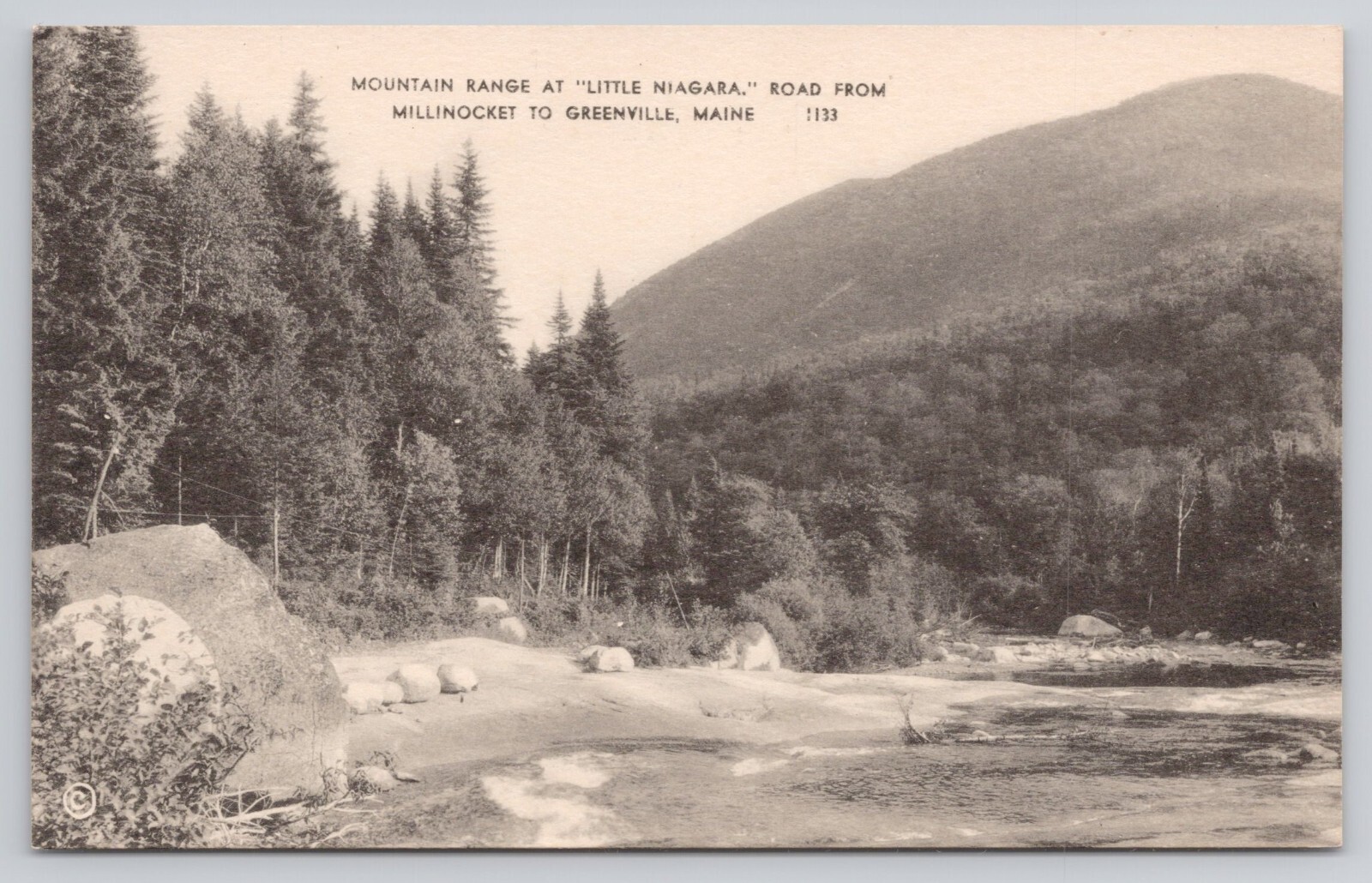 Mountain Range, Little Niagara Road, Millinocket to Greenville Maine Postcard