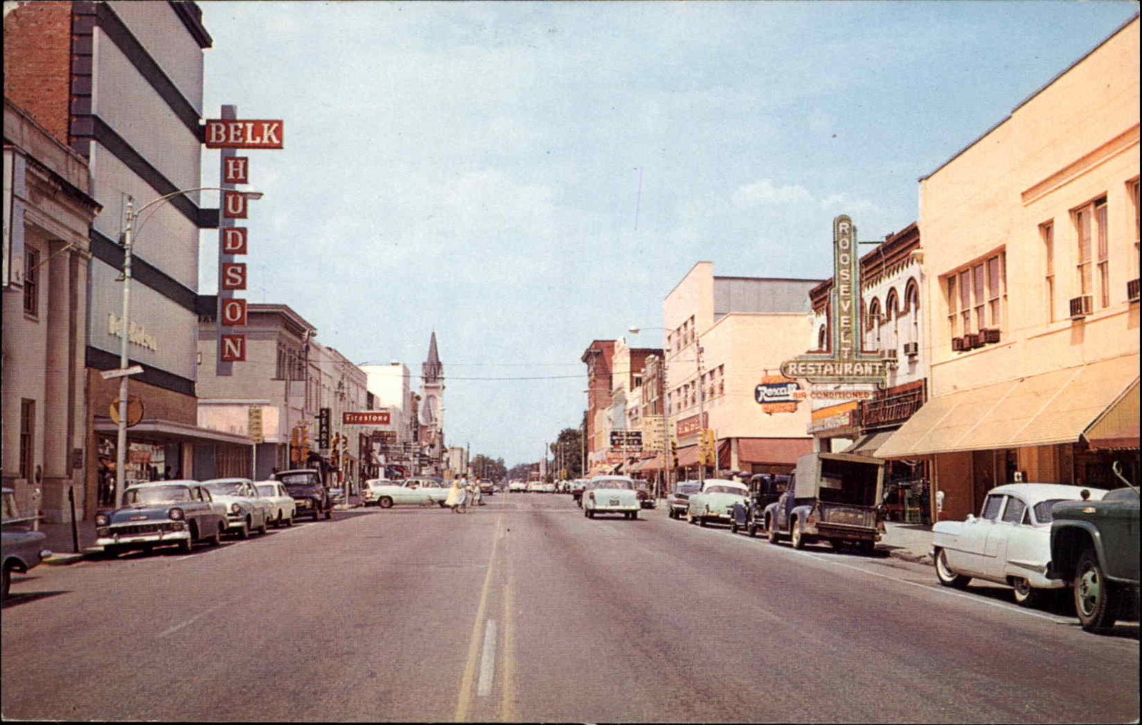 Valdosta Georgia GA Classic 1950s Street Scene Vintage Postcard