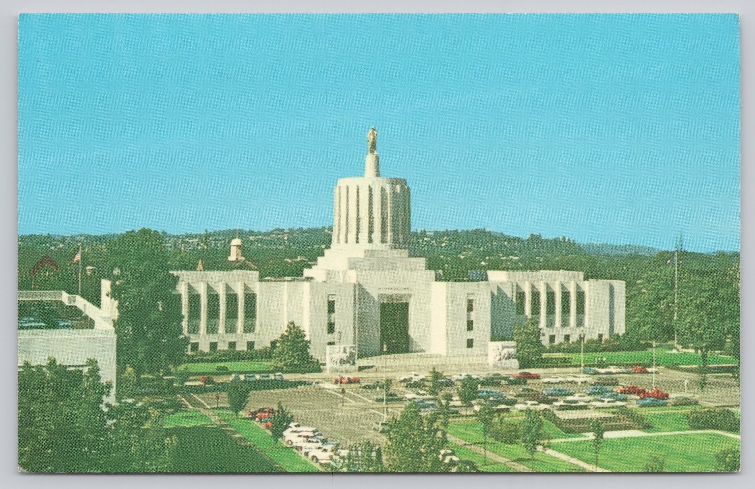 Oregon State Capitol Salem Photochrome Postcard Neo-Greek Architecture