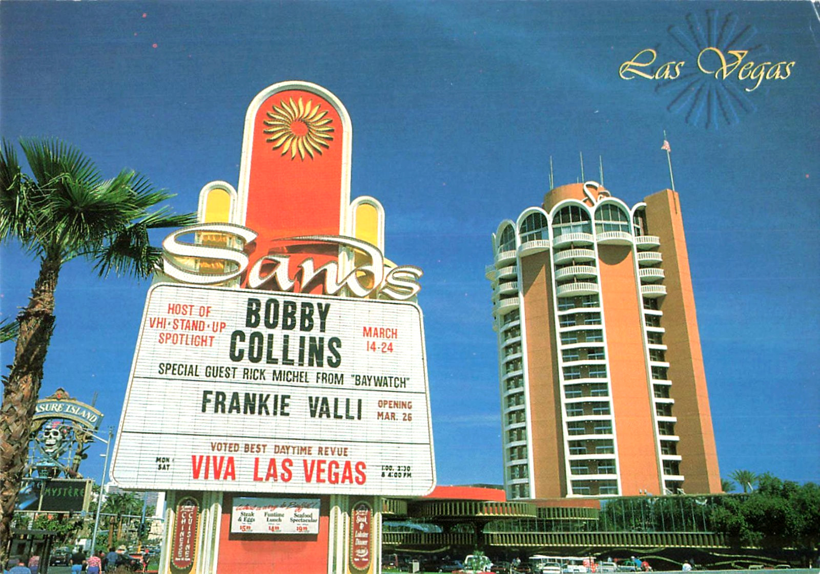 Vintage Postcard, Sands Casino Headliners, Las Vegas, Nevada, Long Ago*