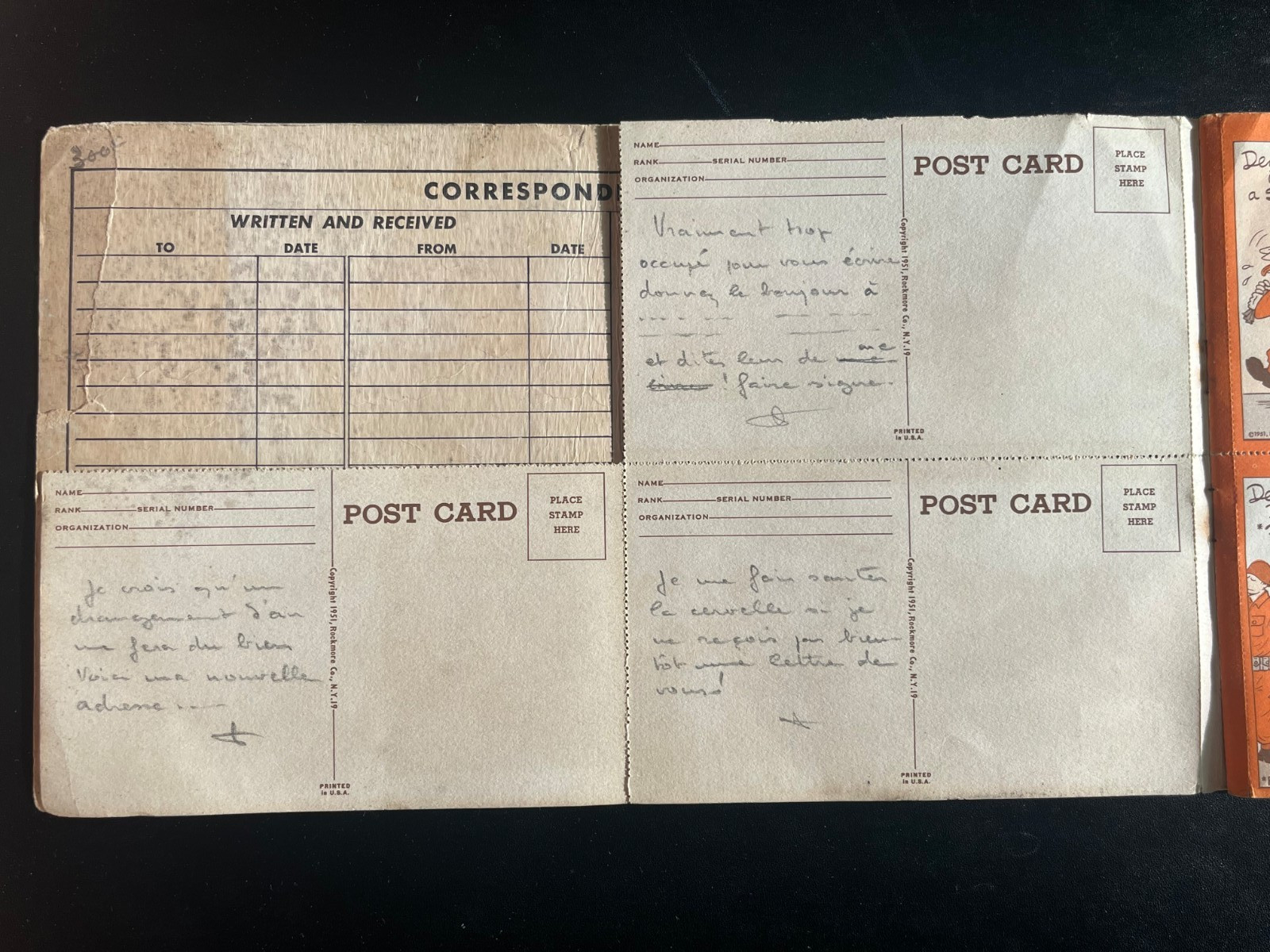 👍RARE 1951 KOREA KOREAN WAR USA ARMY ISSUED 26 POSTCARDS BOOKLET