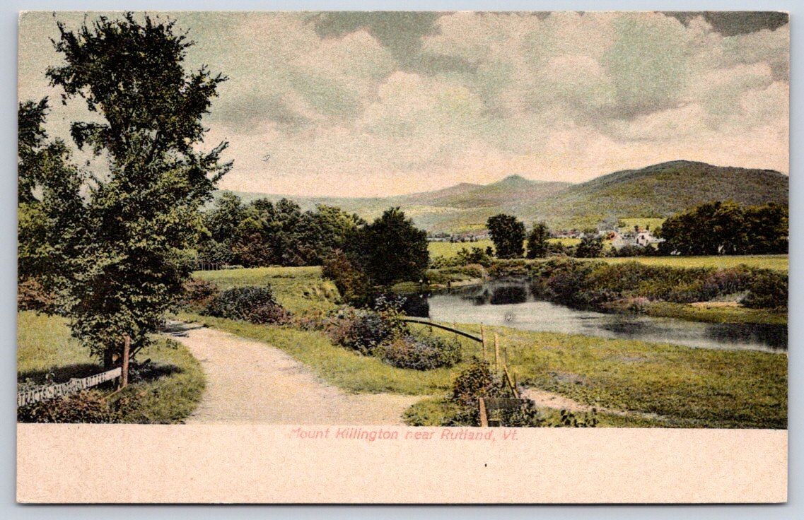 Antique Vermont Postcard RUTLAND Mount Killington View 1905