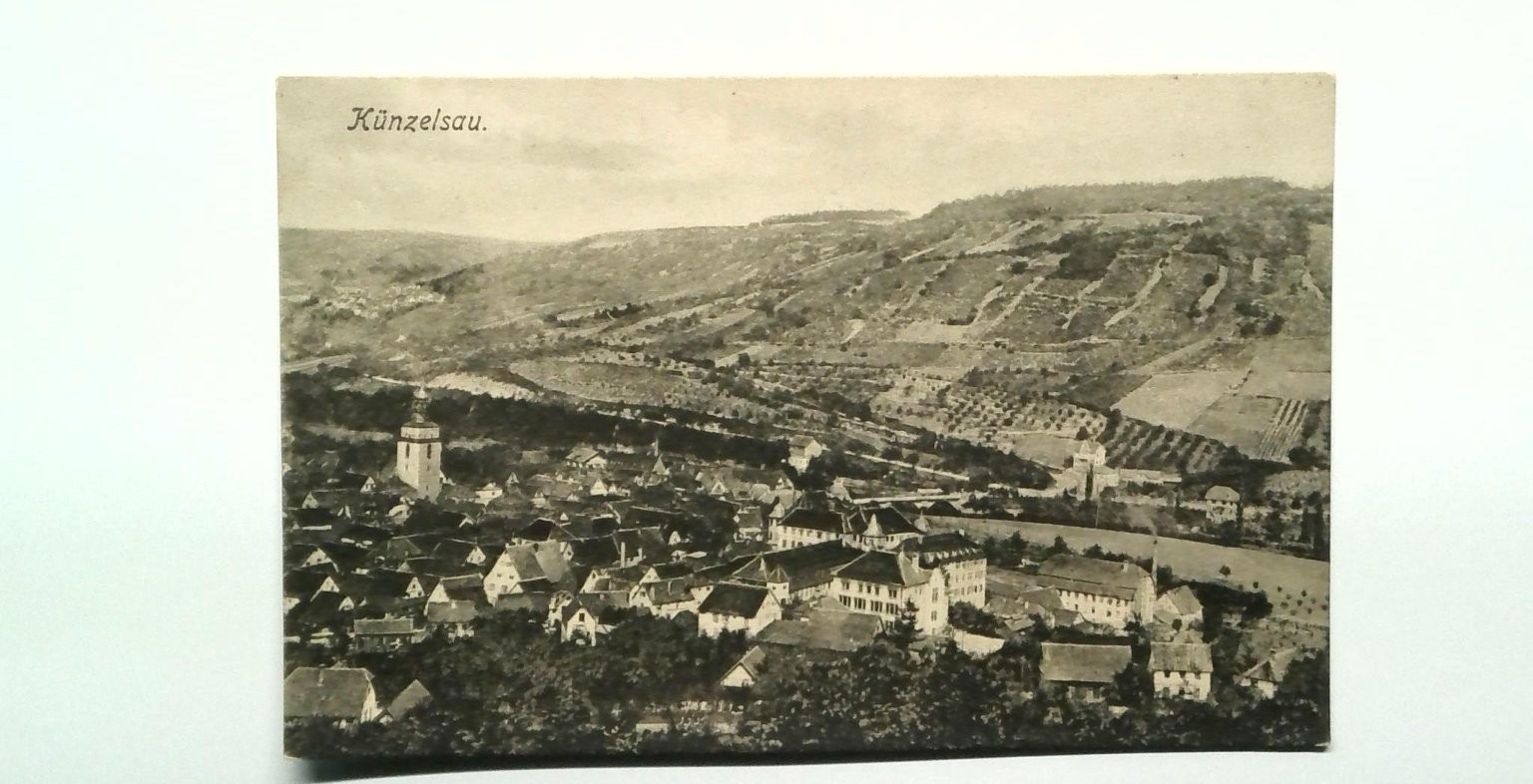 Vintage Künzelsau Germany Lithograph Postcard Divided Back
