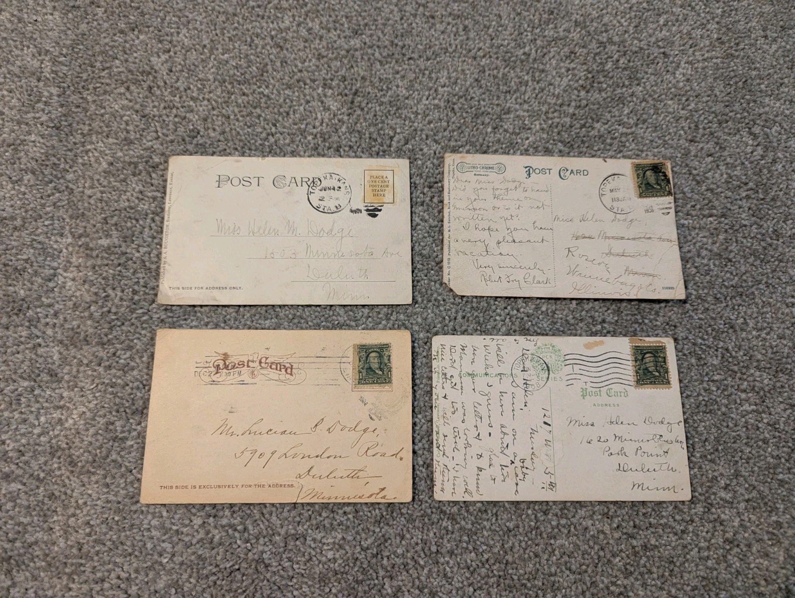 Antique Kansas Postcard Lot Of 4 University Of Kansas State Washburn College
