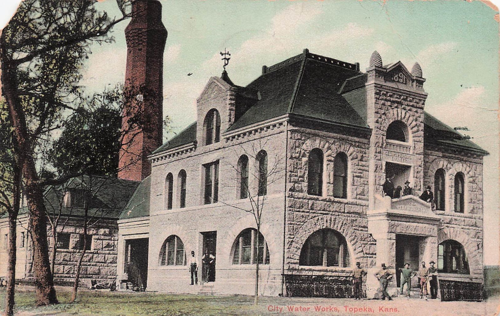Topeka Kansas City Water Works Building Early 1900s Vtg Postcard J52