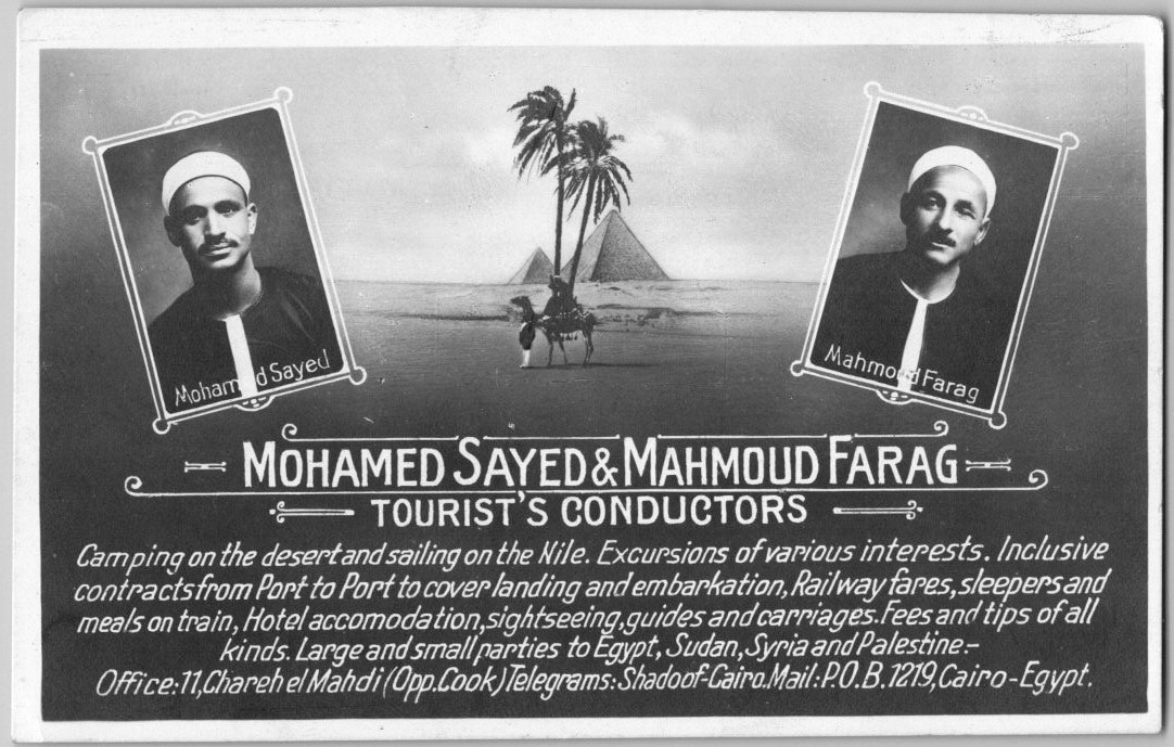 Antique Postcard Mohamed Sayed & Mahmoud Farag Cairo Egypt Tourist Conductors