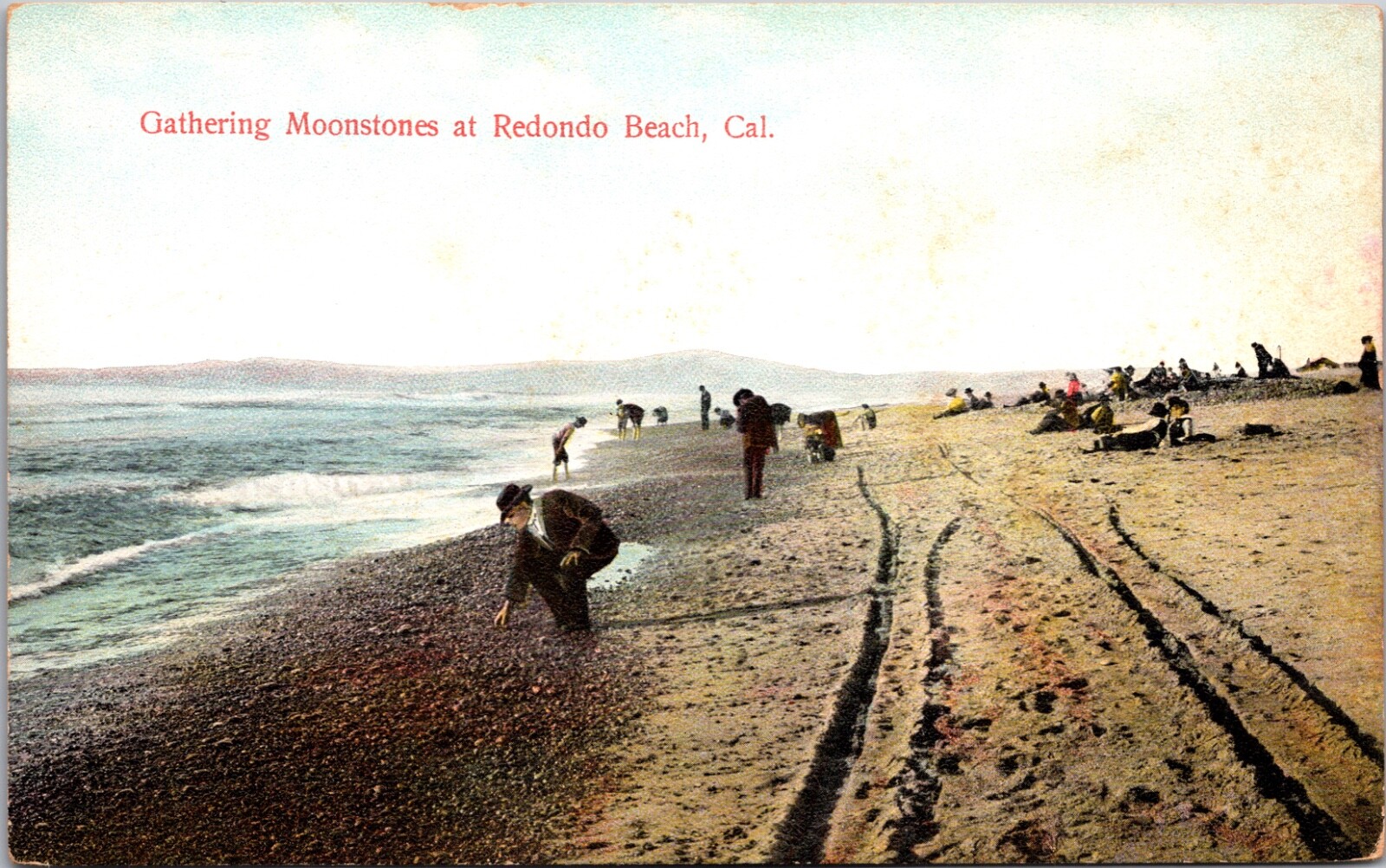 Postcard Gathering Moonstones at Redondo Beach, California