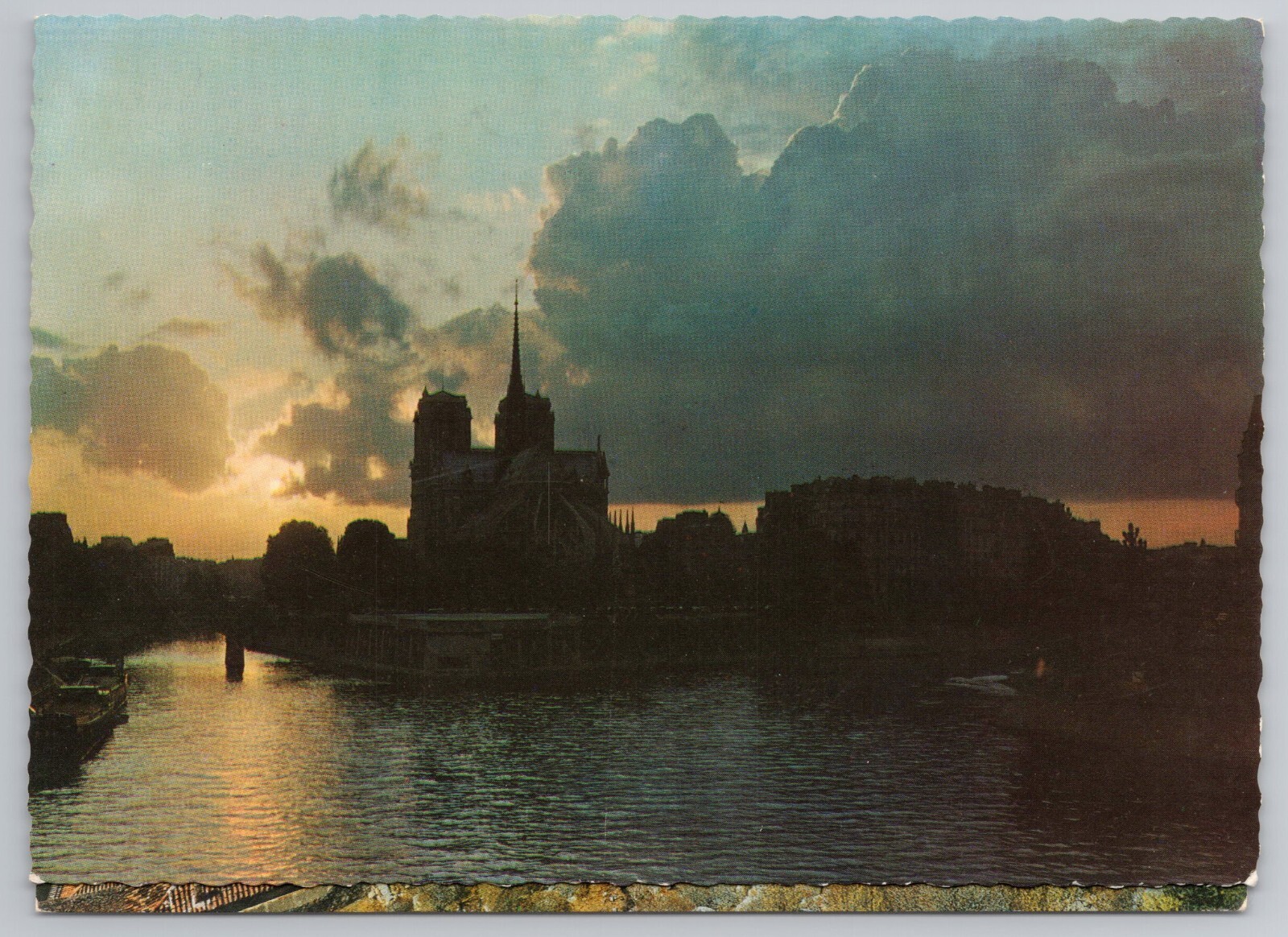 Notre-Dame and Île de la Cité Sunset in Paris France Postcard
