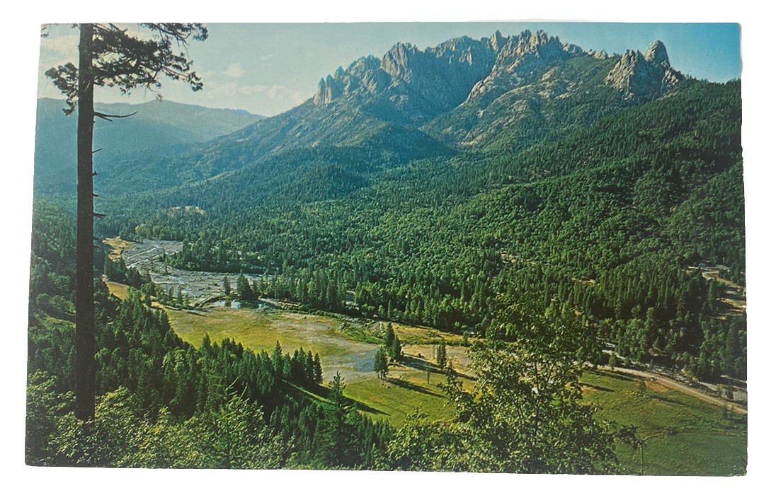 Vintage Postcard ~ Castle Crags Landscape View ~ California CA