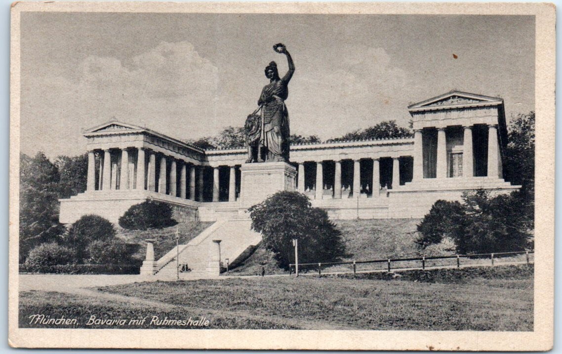 Postcard – Bavaria with Hall of Fame – Munich, Germany