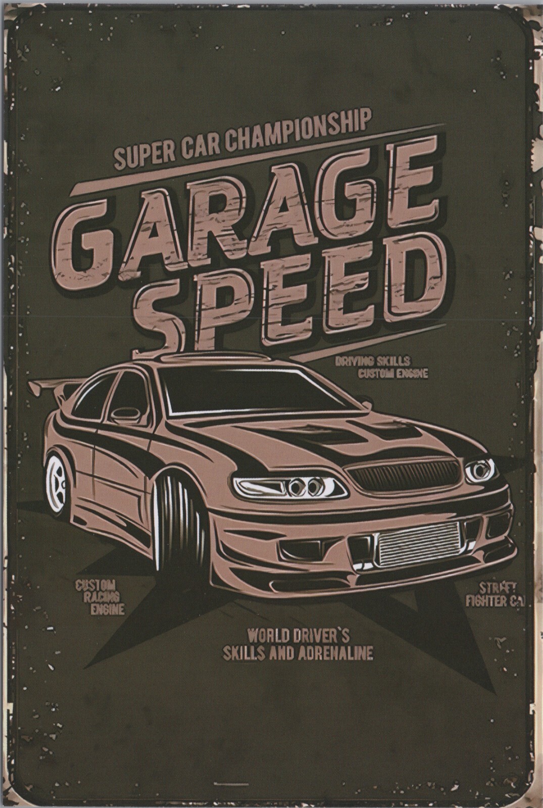 Super Car Championship Garage Speed New 2024 Image Card 4×6 inches UNP 10330.2