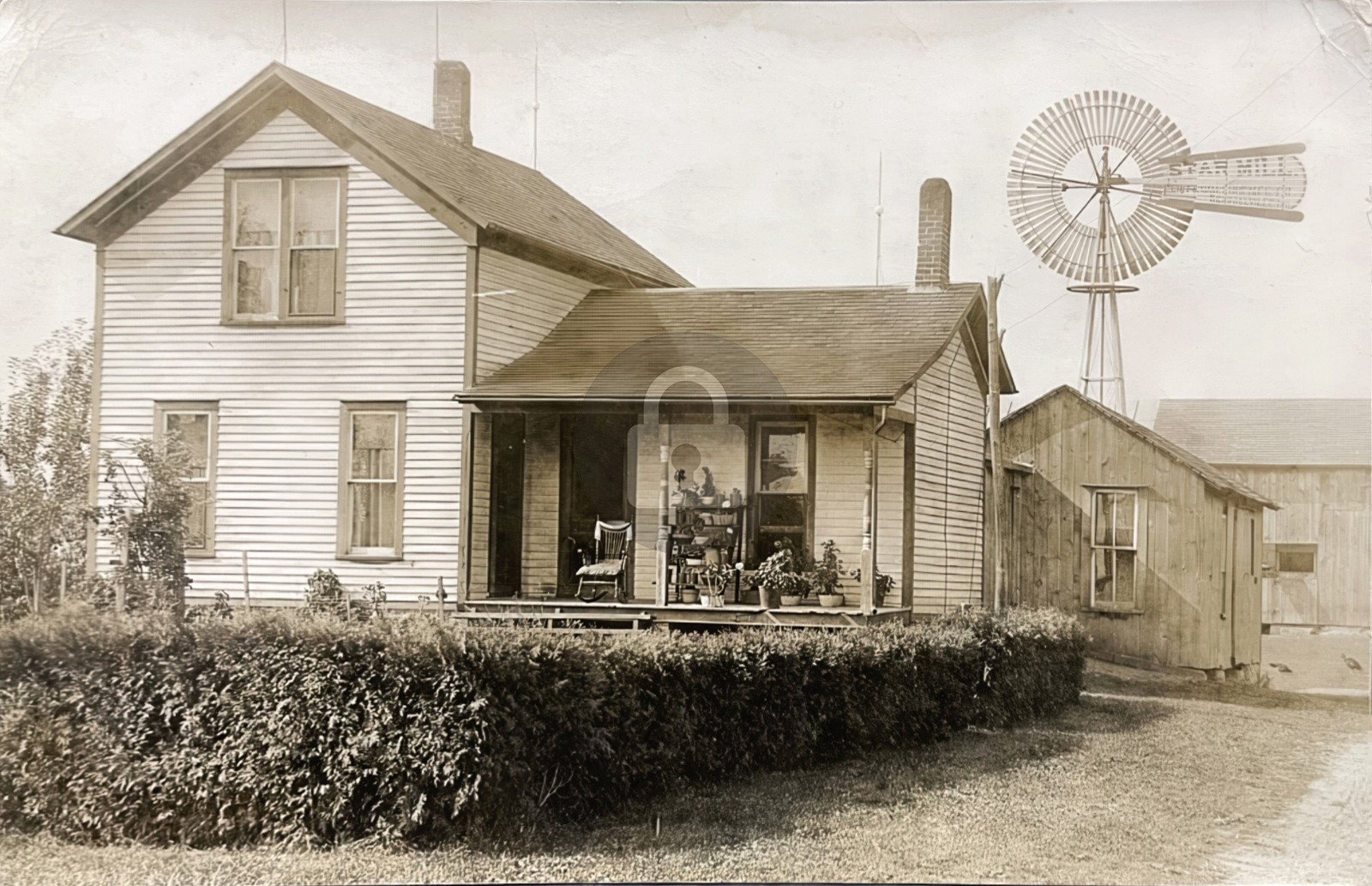 South Mound KS Kansas Star Windmill Farm House RPPC Photo Postcard COPY