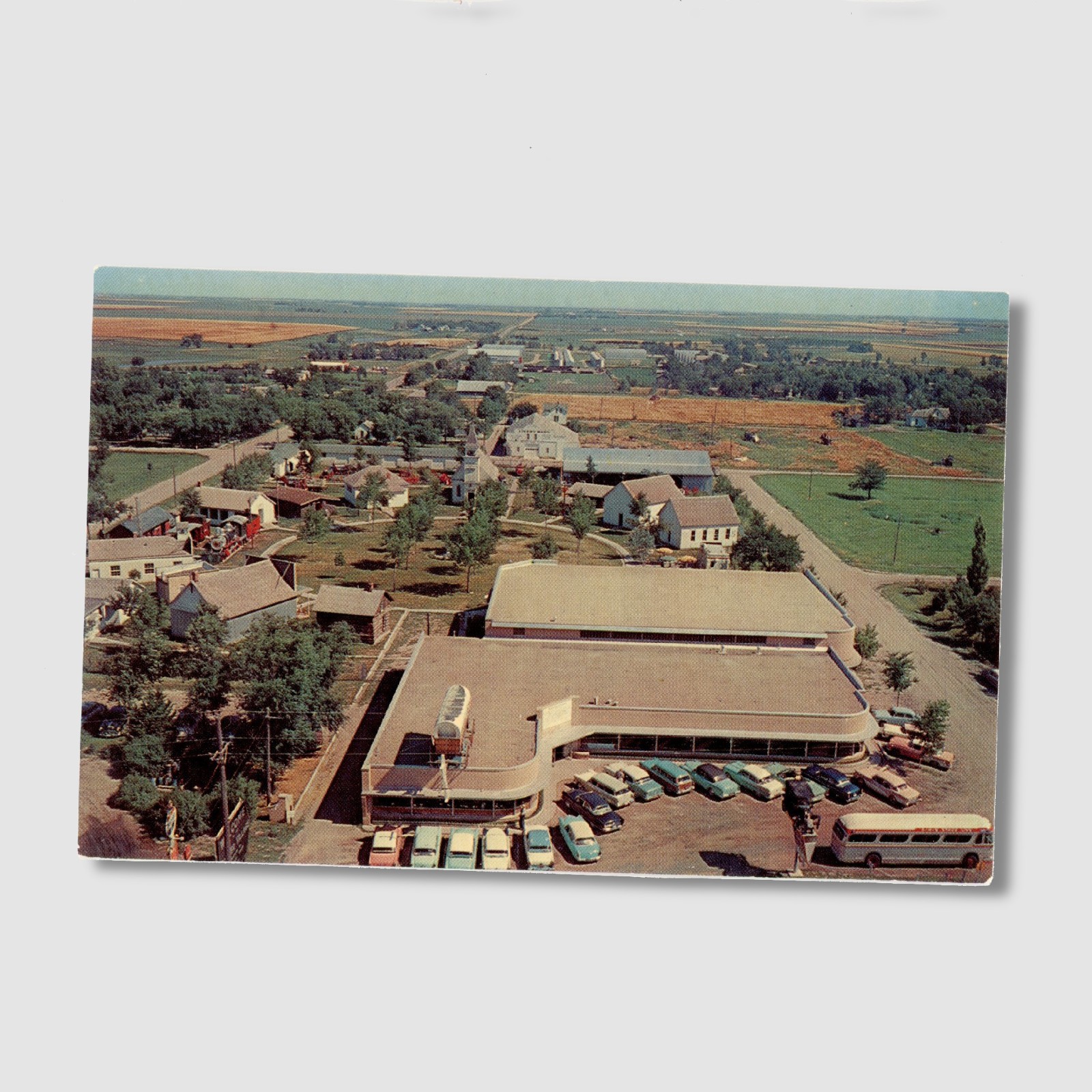Postcard Pioneer Village Minden Nebraska Aerial View Dexter Press 1950s F229