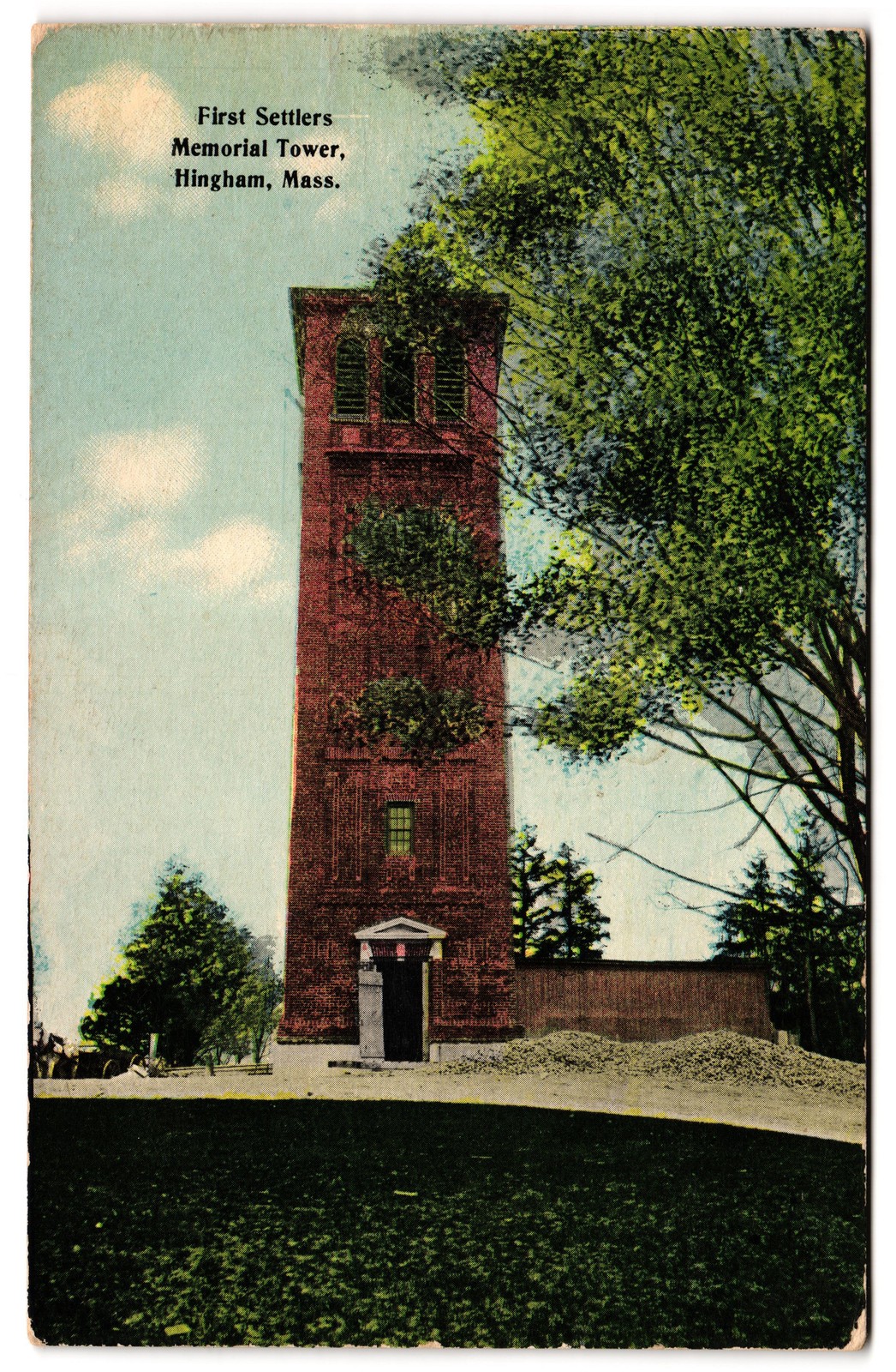 First Settlers Memorial Tower Hingham MA Massachusetts Divided Back Postcard