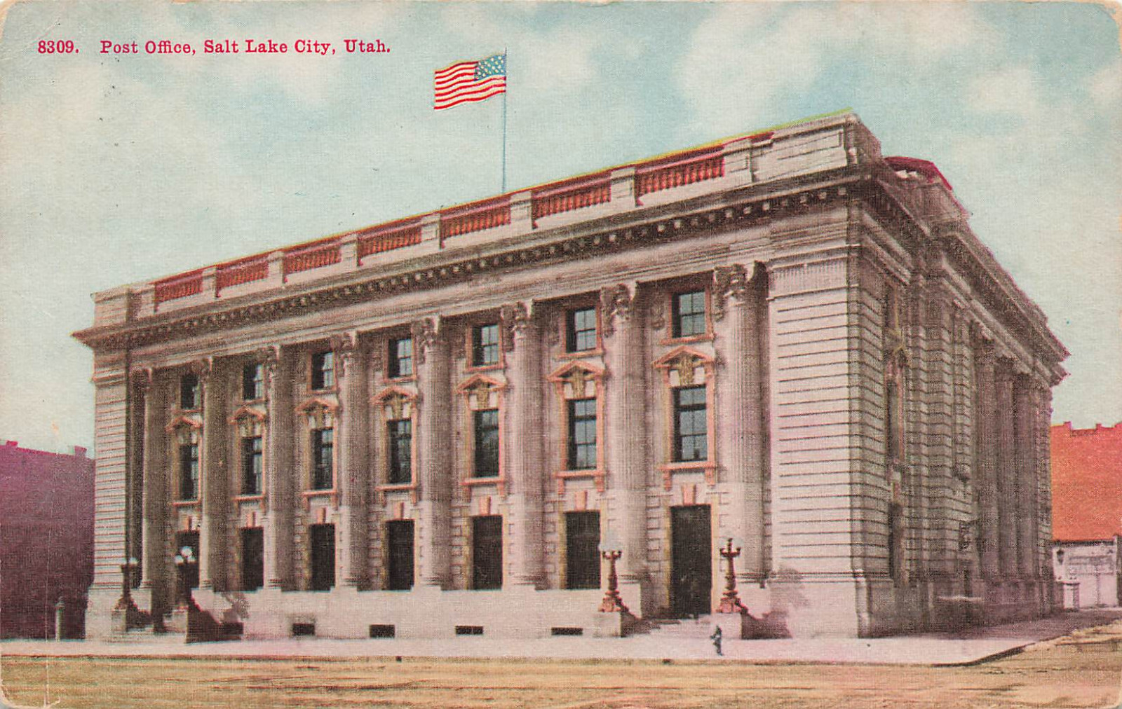 POST OFFICE BUILDING POSTCARD SALT LAKE CITY UT UTAH 1912