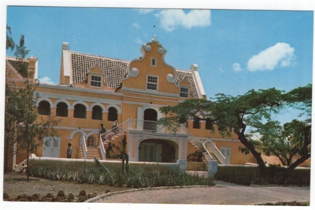 Curacao Neth. Ant. Old Building Formerly Residential Scharloweg Vintage Postcard