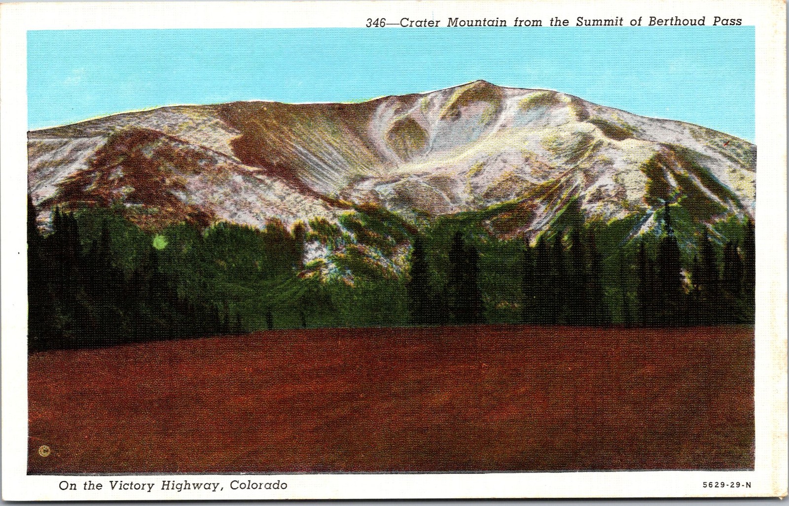 Sanborn Souvenir Co. Postcard Crater Mountain Berthoud Pass Colorado B67