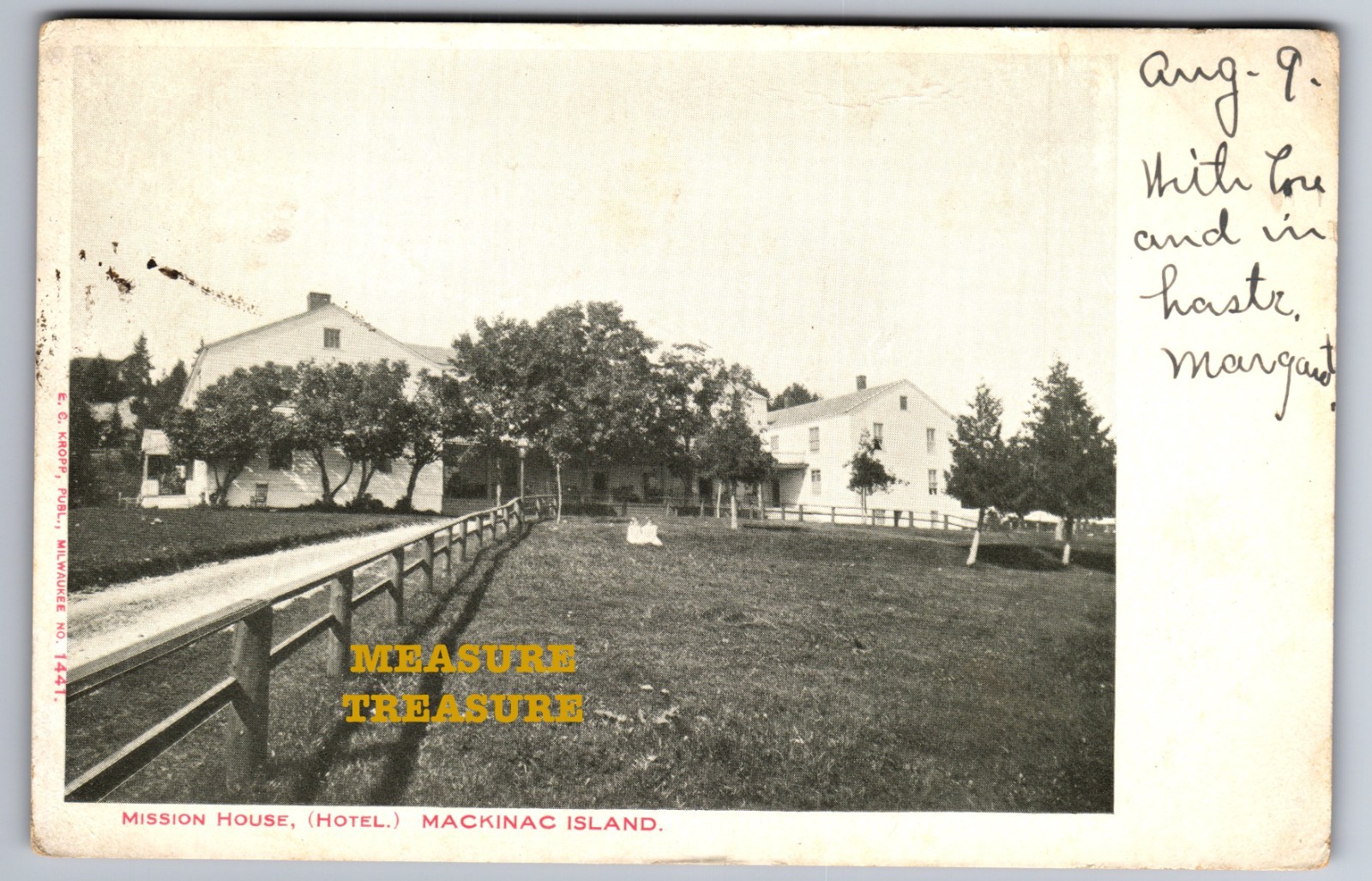 C.1905 MACKINAC ISLAND, MI MICHIGAN MISSION HOUSE HOTEL Postcard Q17