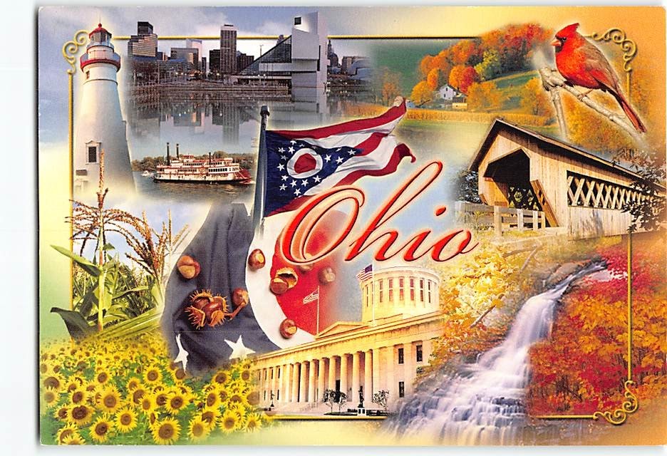 Postcard Symbols and Landmarks Ohio USA