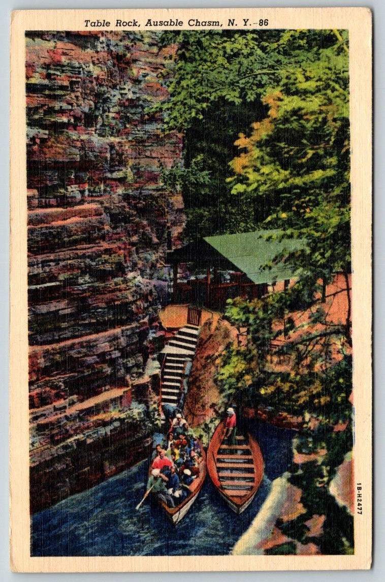 Table Rock Ausable Chasm New York Vintage Postcard CDI-23