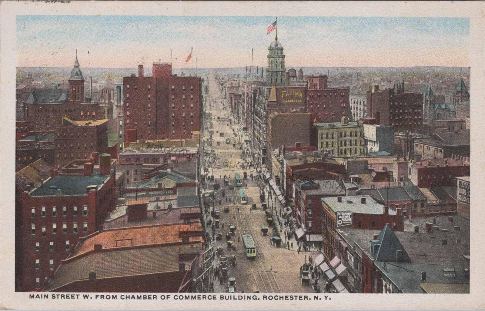 Rochester, NY: 1916 Main Street From Chamber Of Commerce – New York Postcard