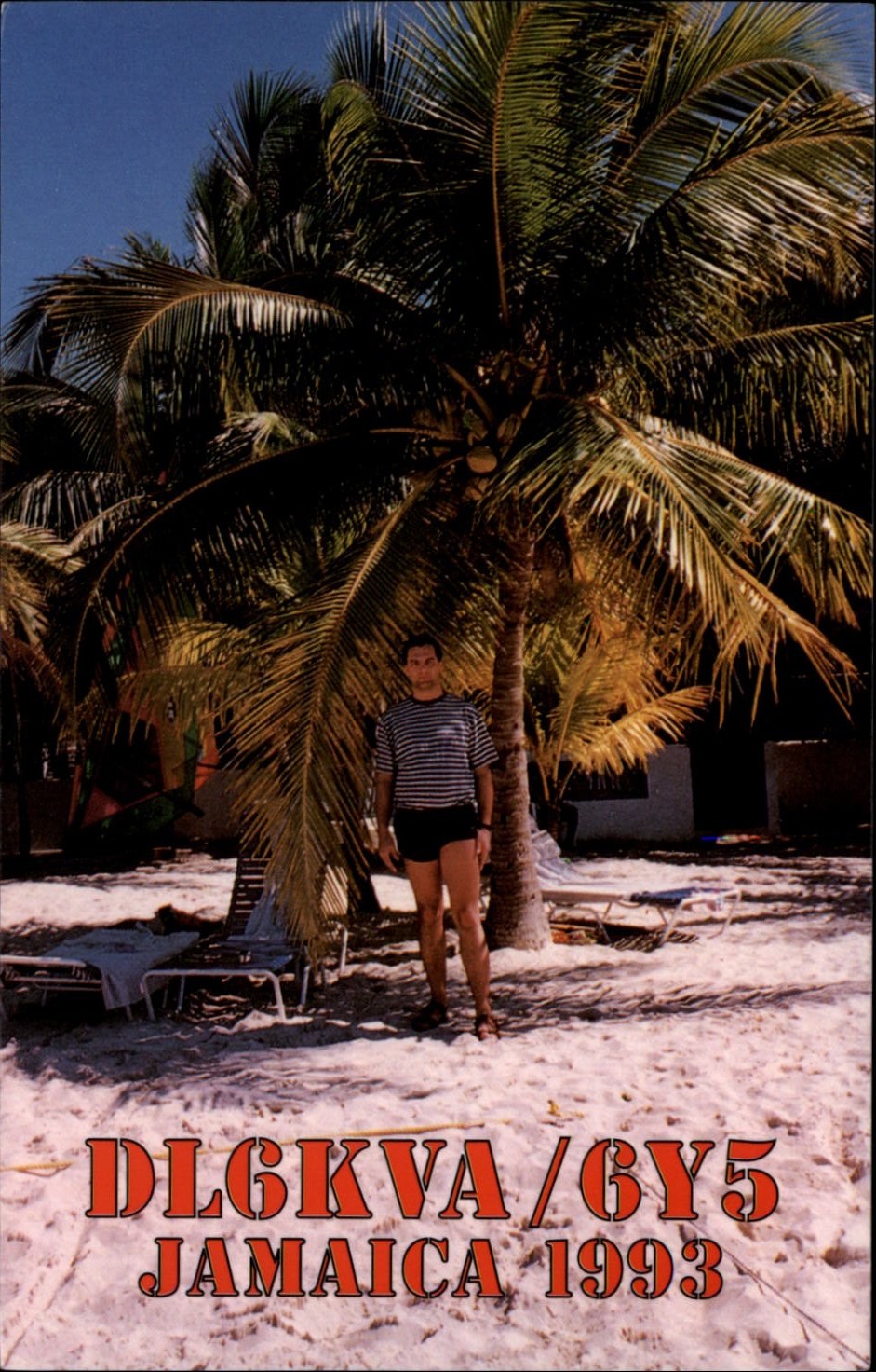 Jamaica 1993 Amateur Ham Radio QSL Card DL6KVA 6Y5 Negril postcard m525