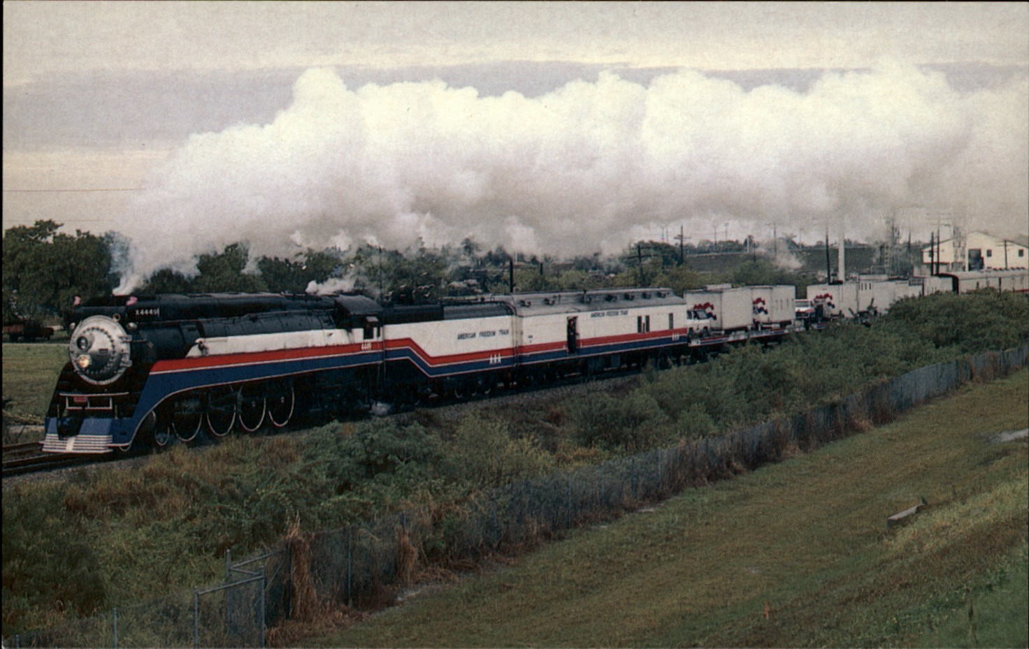 American Freedom Train Locomotive 4449 Ft Lauderdale FL Railroad postcard a283