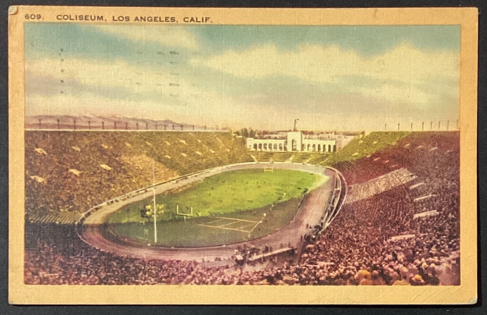 Los Angeles California Coliseum Vintage Standard Postcard Posted 1947